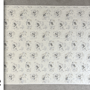 2023-06-14 — Baby quilt White cotton front-Blue cotton back — 42 x 50 — $168